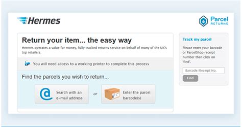 hermes parcel shop returns tracking|hermes online shopping returns.